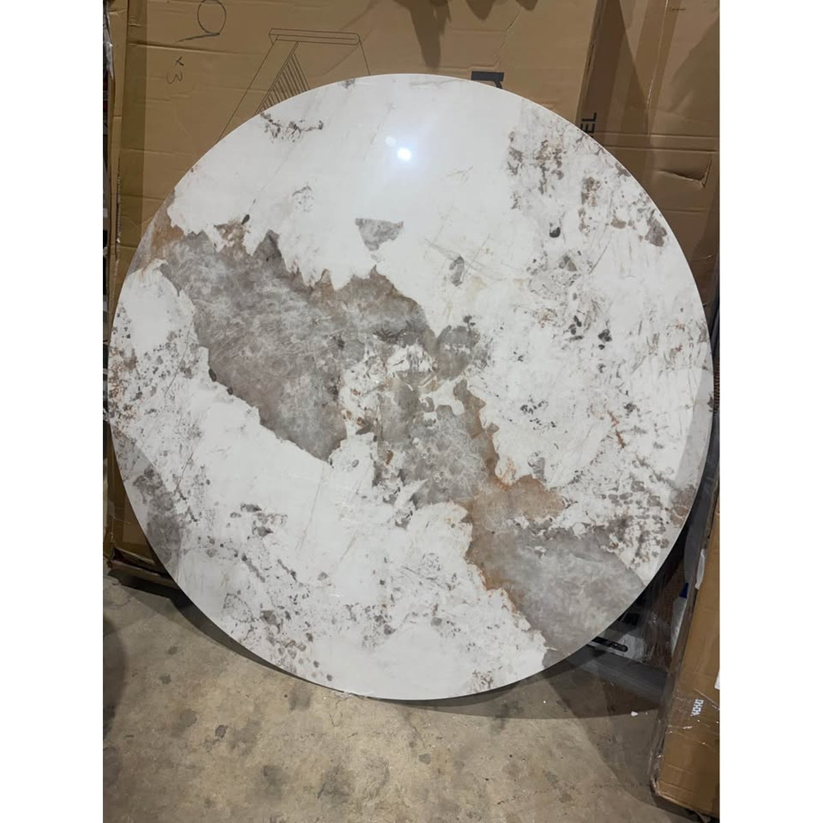 New 59” POVISON Maxwell Round Sintered Stone Dining Table – $1,799 Retail – Delivery Available