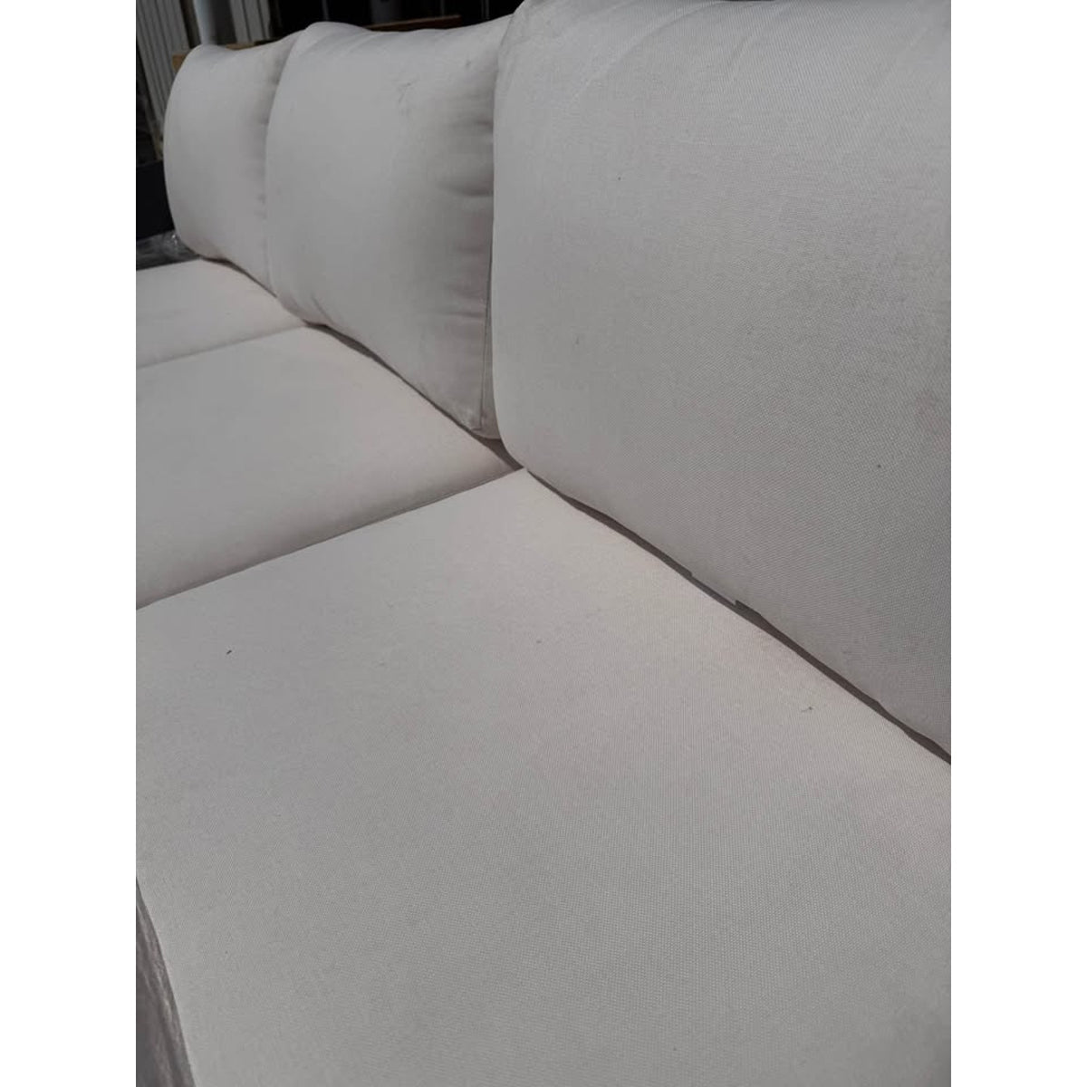 81.9” Modern Outdoor Aluminum Sofa with Olefin Cushions – Off White - Delivery Available