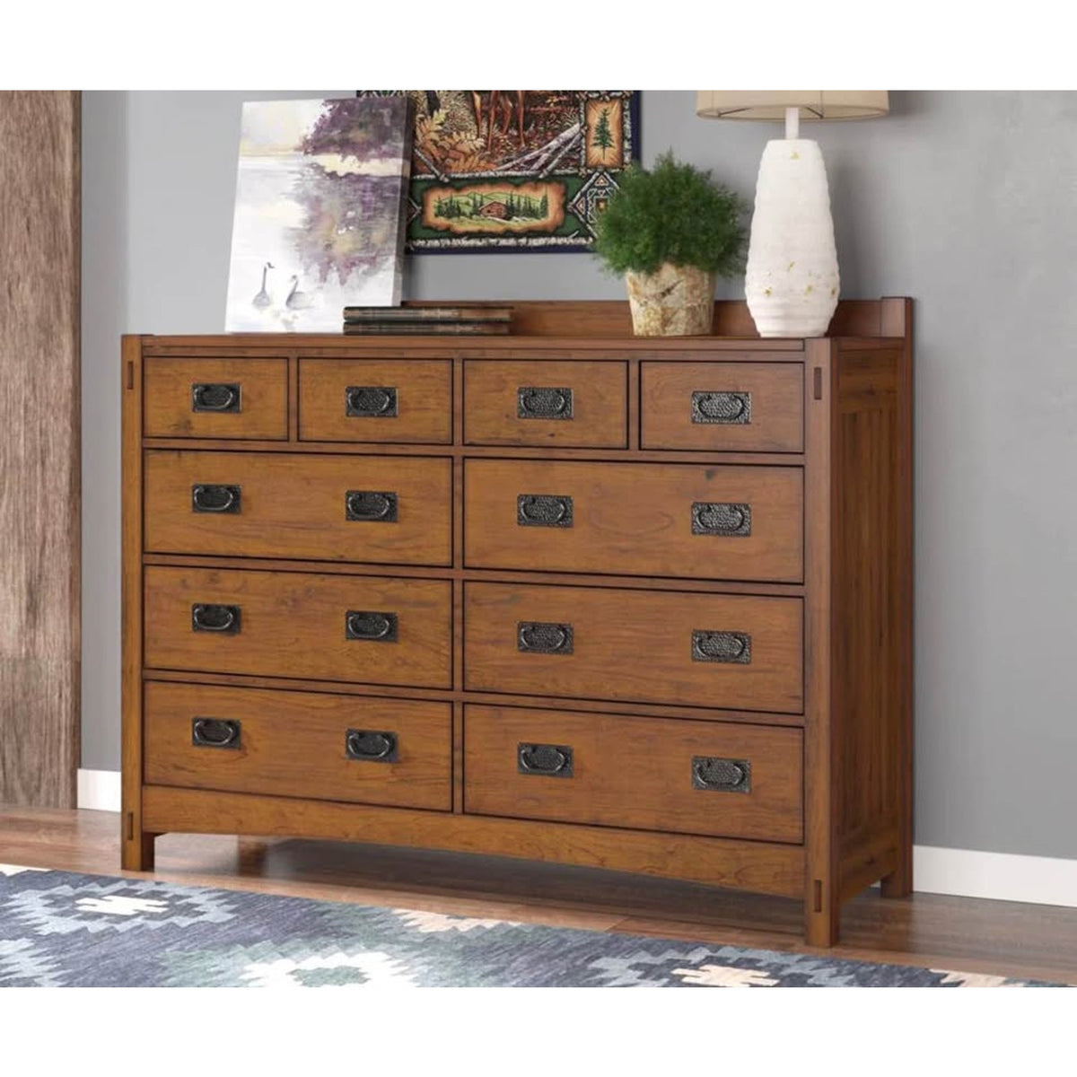 60” Solid Wood 10-Drawer Dresser – $1,563 Retail – Open Box Blemish - Delivery Available