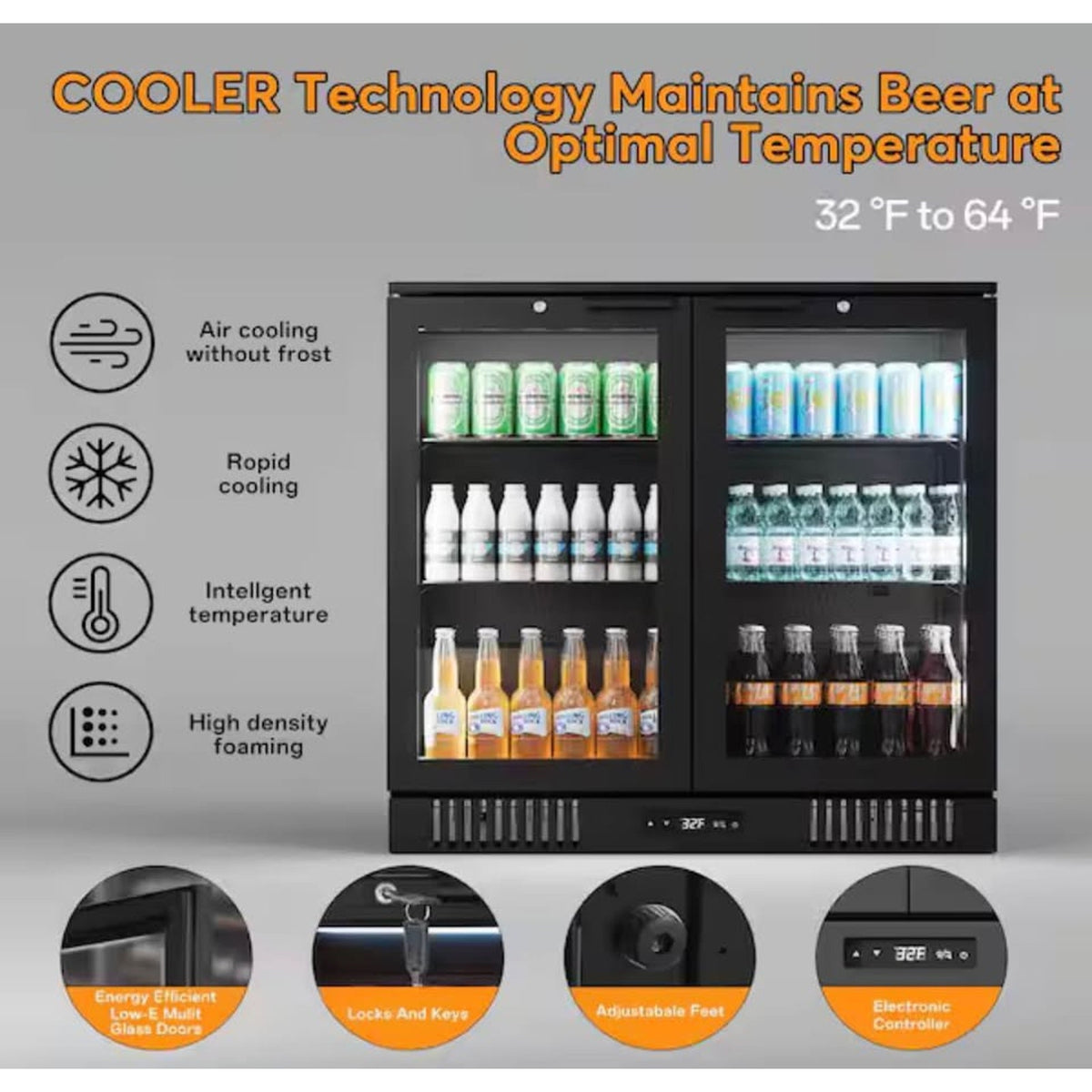 36” White Dual Glass Door Beverage Refrigerator Beverage Center – New Open Box – Delivery Available