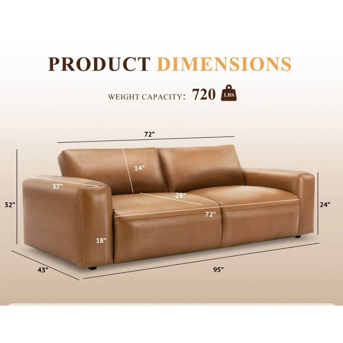 95” Modern Vegan Leather Sofa - Open Box - $1,699 Retail - Delivery Available