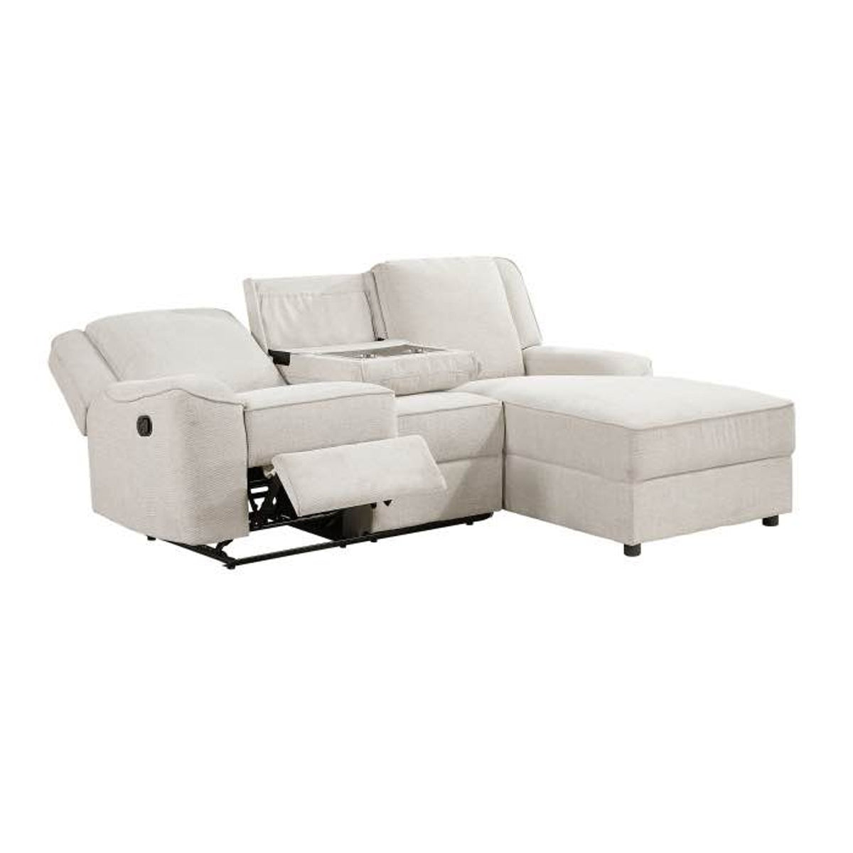 Homelegance Monterey 2-Piece Reclining Sectional w/ Chaise – Beige – Retail $1,399 Delivery Avail