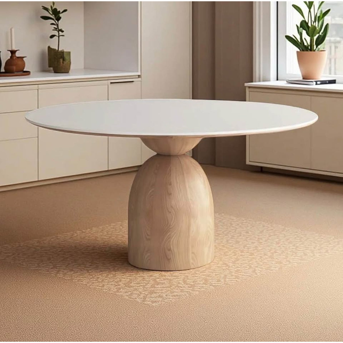 George Oliver 53” White Sintered Stone Round Dining Table | New Open Box - Delivery Available