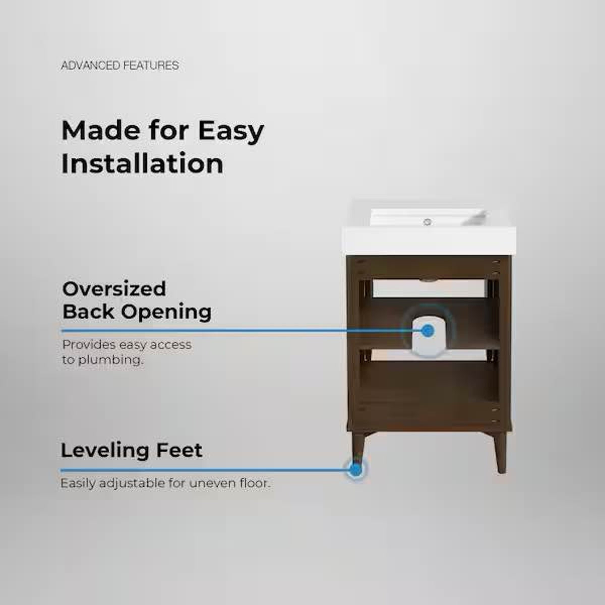 OVE Decors Gabi 24” Bathroom Vanity – Dark Walnut – $759 Retail “open box” Delivery Available