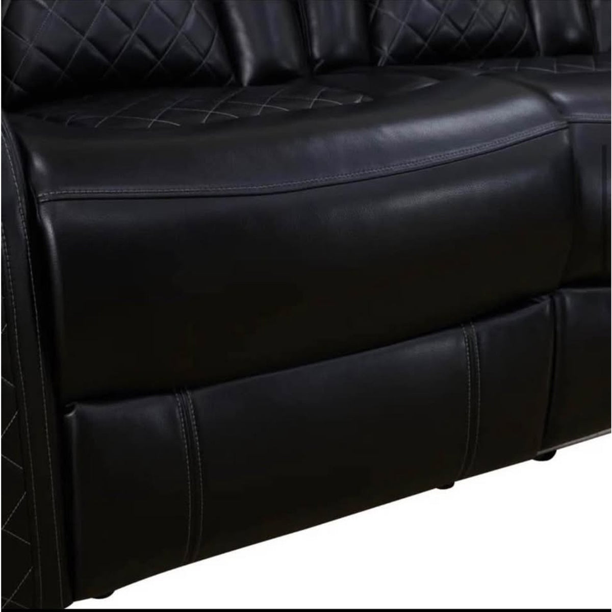 New 3-Piece Power Reclining Sectional – Black – Faux Leather Breathable Fabric - Delivery Available