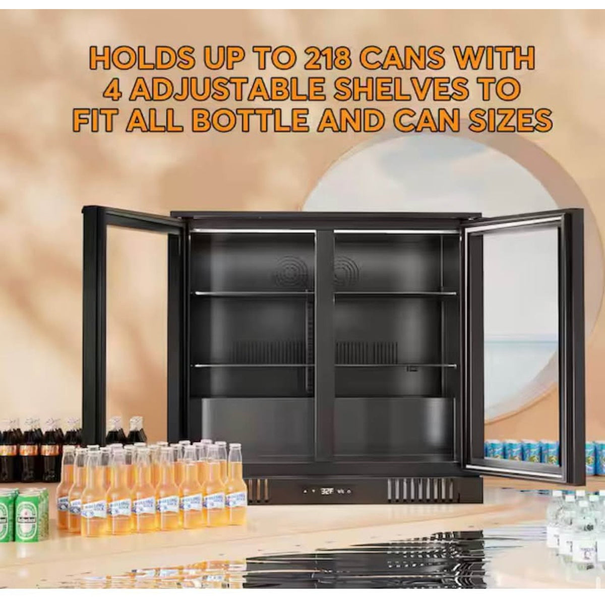 36” White Dual Glass Door Beverage Refrigerator Beverage Center – New Open Box – Delivery Available