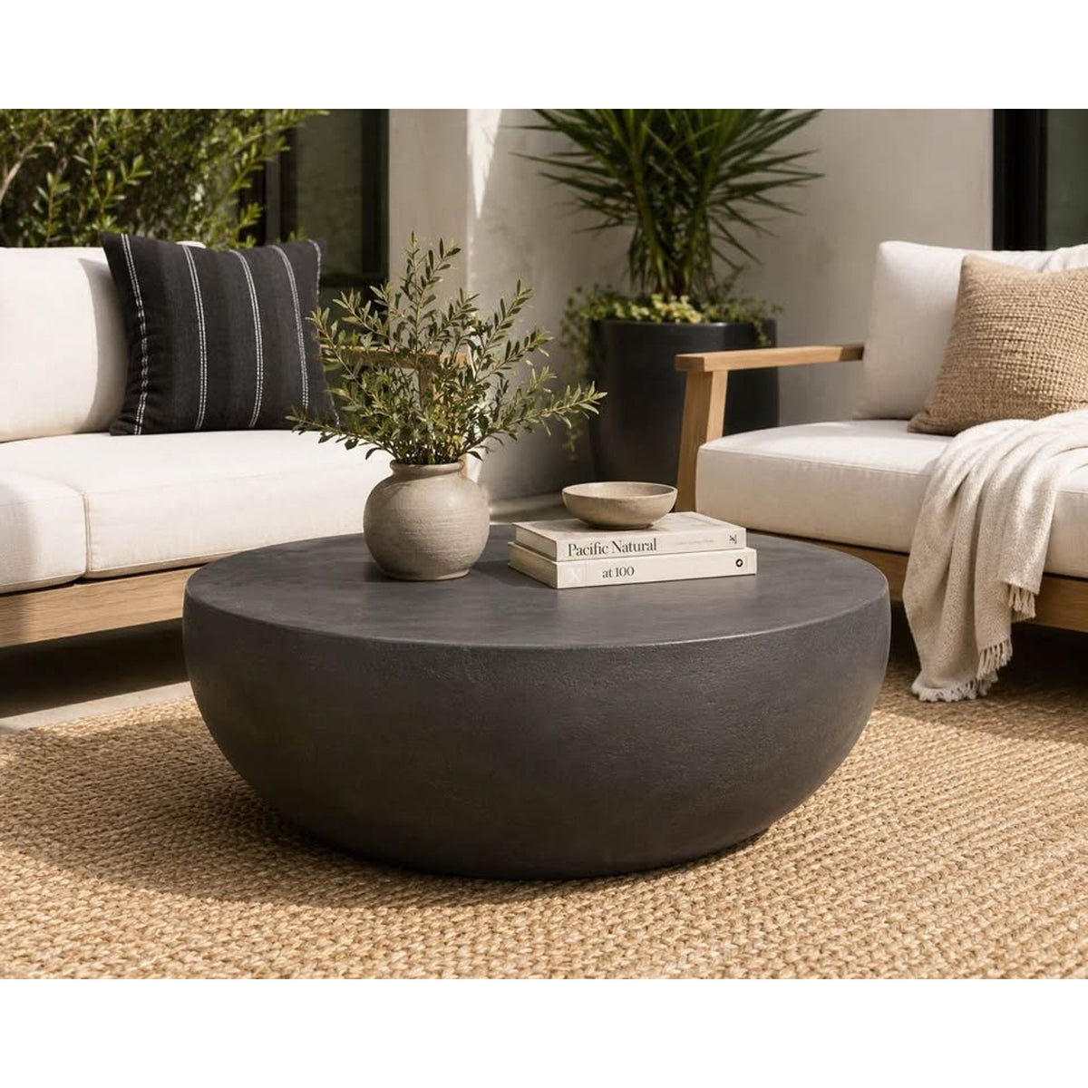 Four Hands Basil Outdoor Coffee Table | Aged Grey | New Open Box $1750 Retail Delivery Available