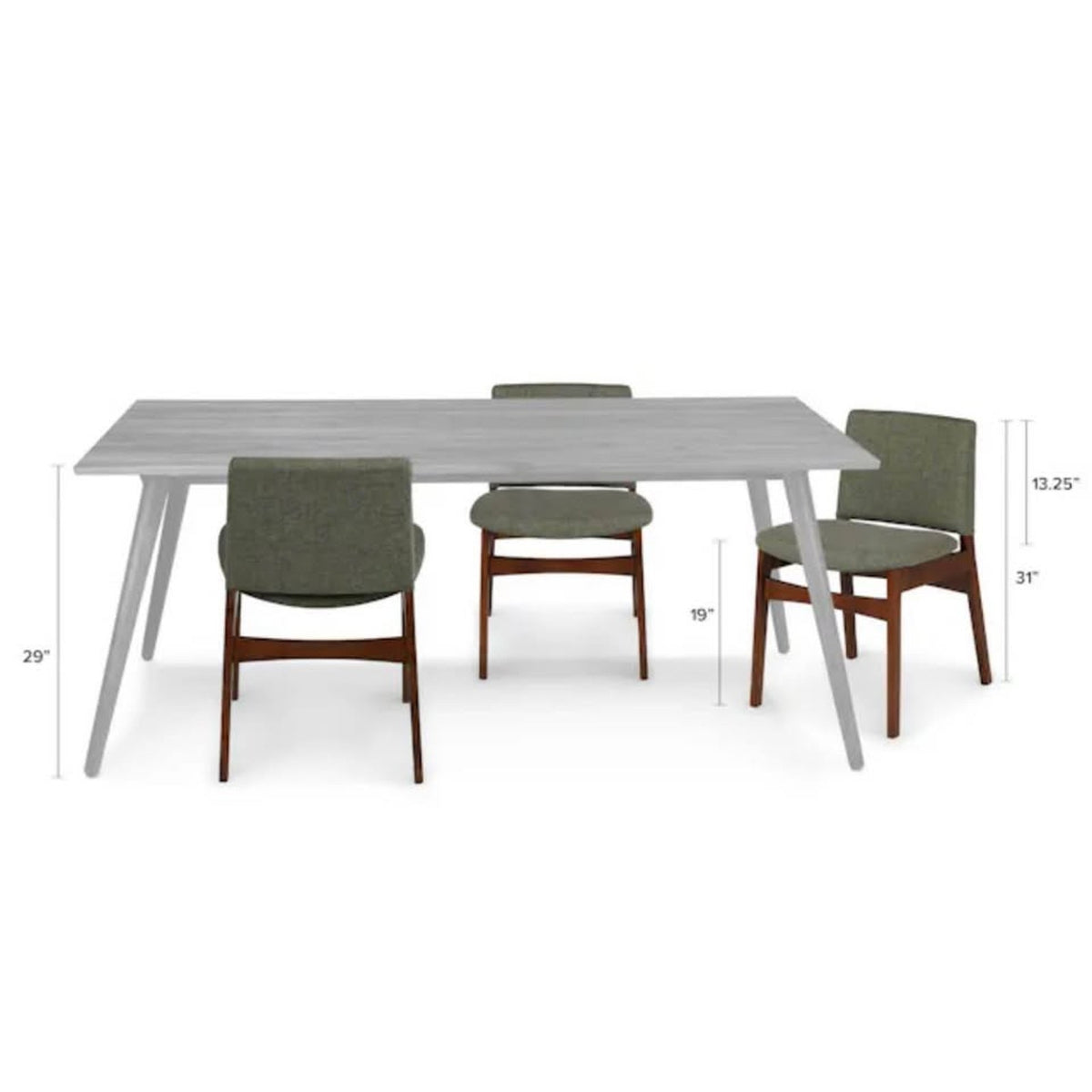 Article | Set of 2, 4, or 6 Dining Chairs | Nosh - Walnut & Hemlock Green | Delivery Available