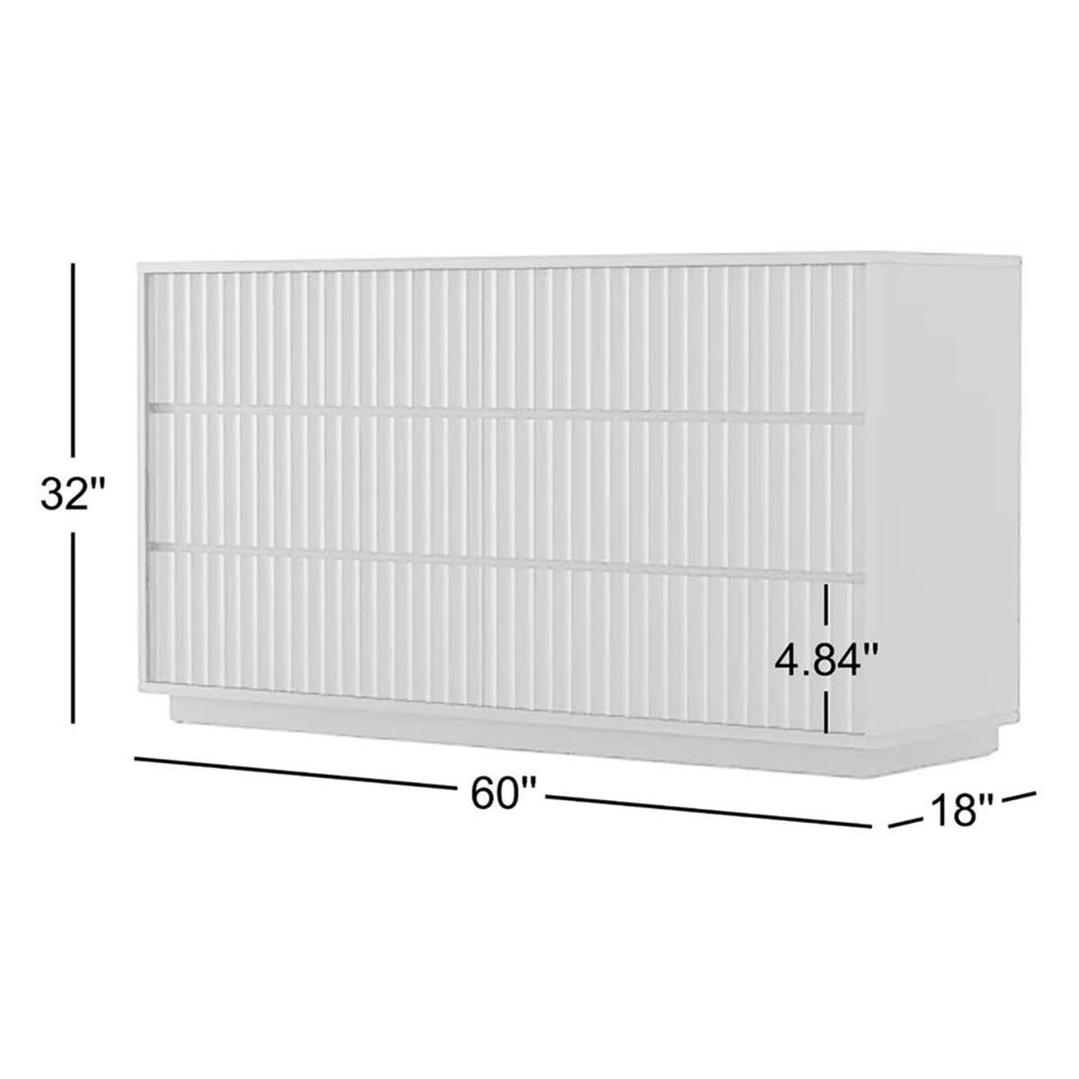 AllModern Paloma 60” 6-Drawer Dresser – White – Retail $1,499 – Delivery Available