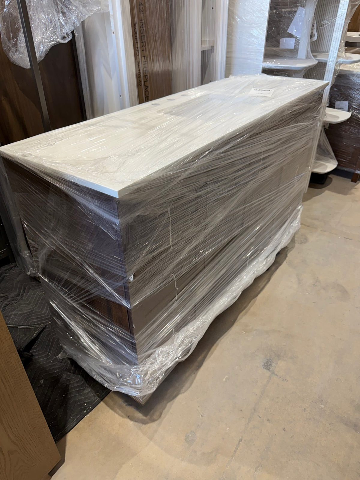 New Elegant Lighting Soma 60″ Single Bathroom Vanity in Expresso — White Engineered Marble Top — Delivery Available