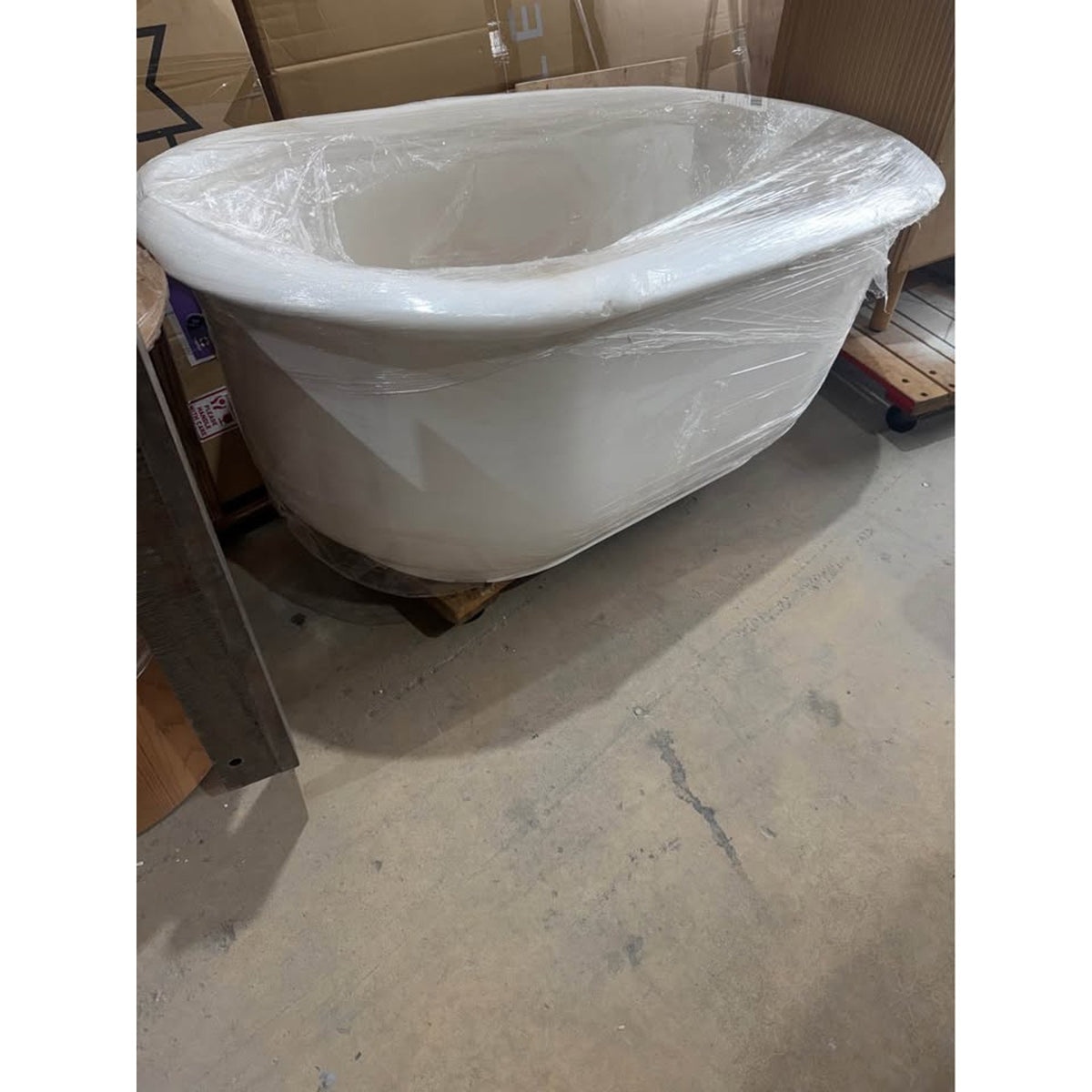 MTI Baths Hamilton 58” Freestanding Soaking Bathtub – Gloss White - Small Blemishes - Delivery Avail