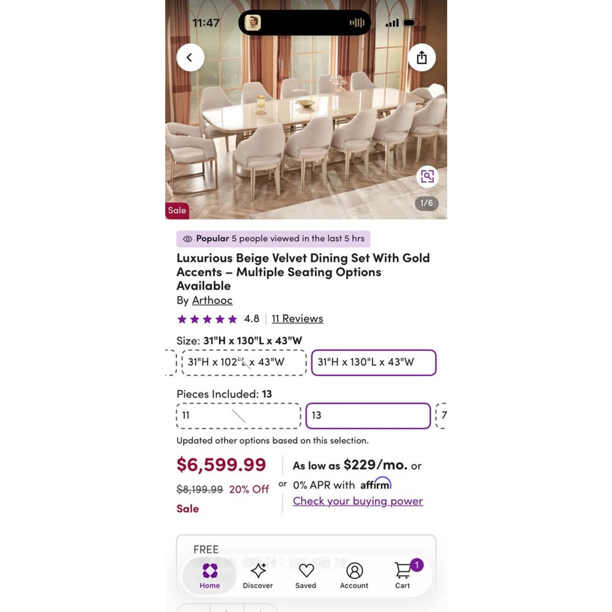 13-Piece Oversized Dining Set – Seats 12 – Retail $8,499 – Delivery Available
