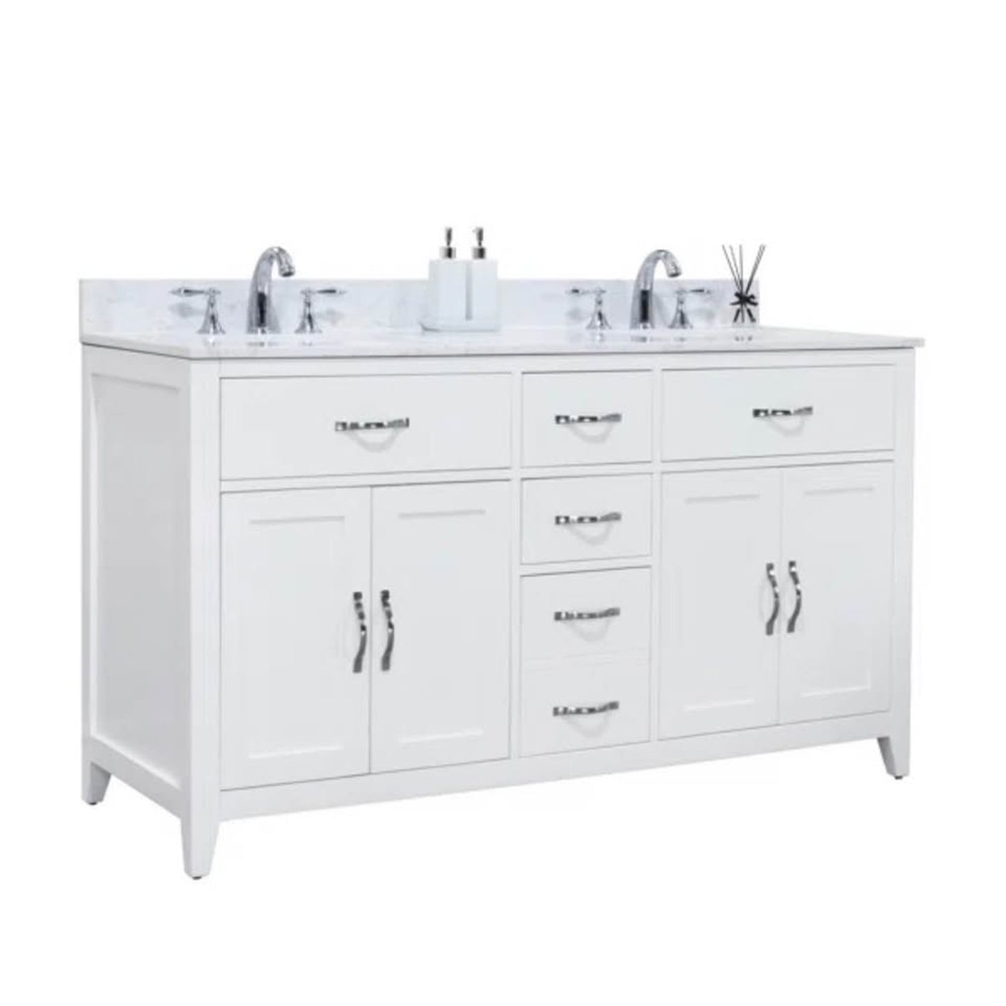 60” Double Vanity White Base Quartz Top - Brand New in Box - $2,000 Retail - Delivery Available