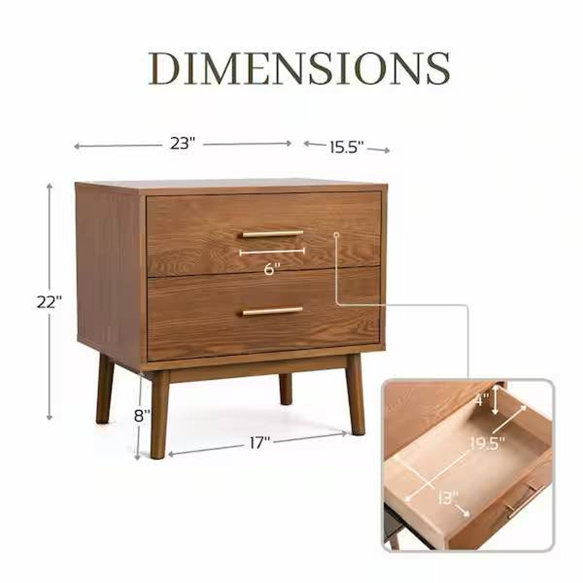 Set of 2 Walnut Nightstands – $460 Retail – Open Box – Delivery Available
