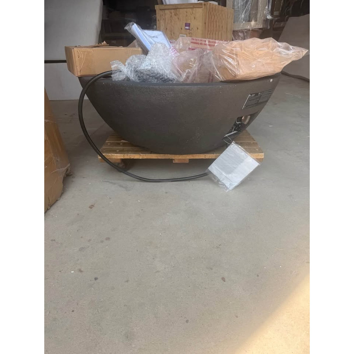 New Real Flame Outdoor Propane Fire Bowl Fire Pit – Black Concrete Look – Delivery Available