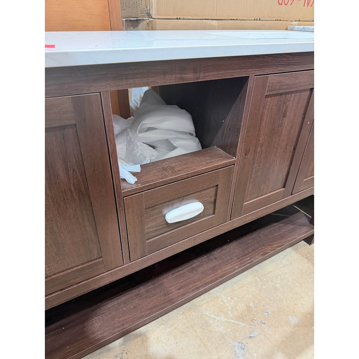 60” Double Sink Bathroom Vanity – Handyman Special – Delivery Available