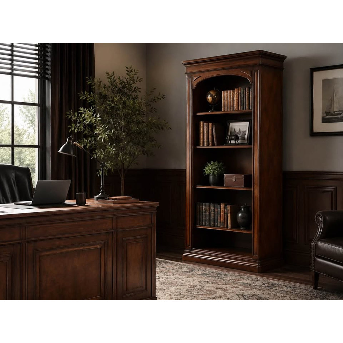 Liberty Furniture Brayton Manor Executive Bookcase Cognac Finish - $1100 Retail Delivery Available