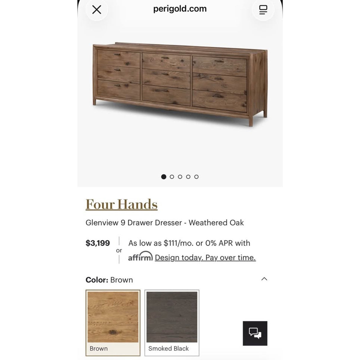 New Four Hands Glenview 9-Drawer Dresser – Weathered Oak – $3,199 Retail – Delivery Available