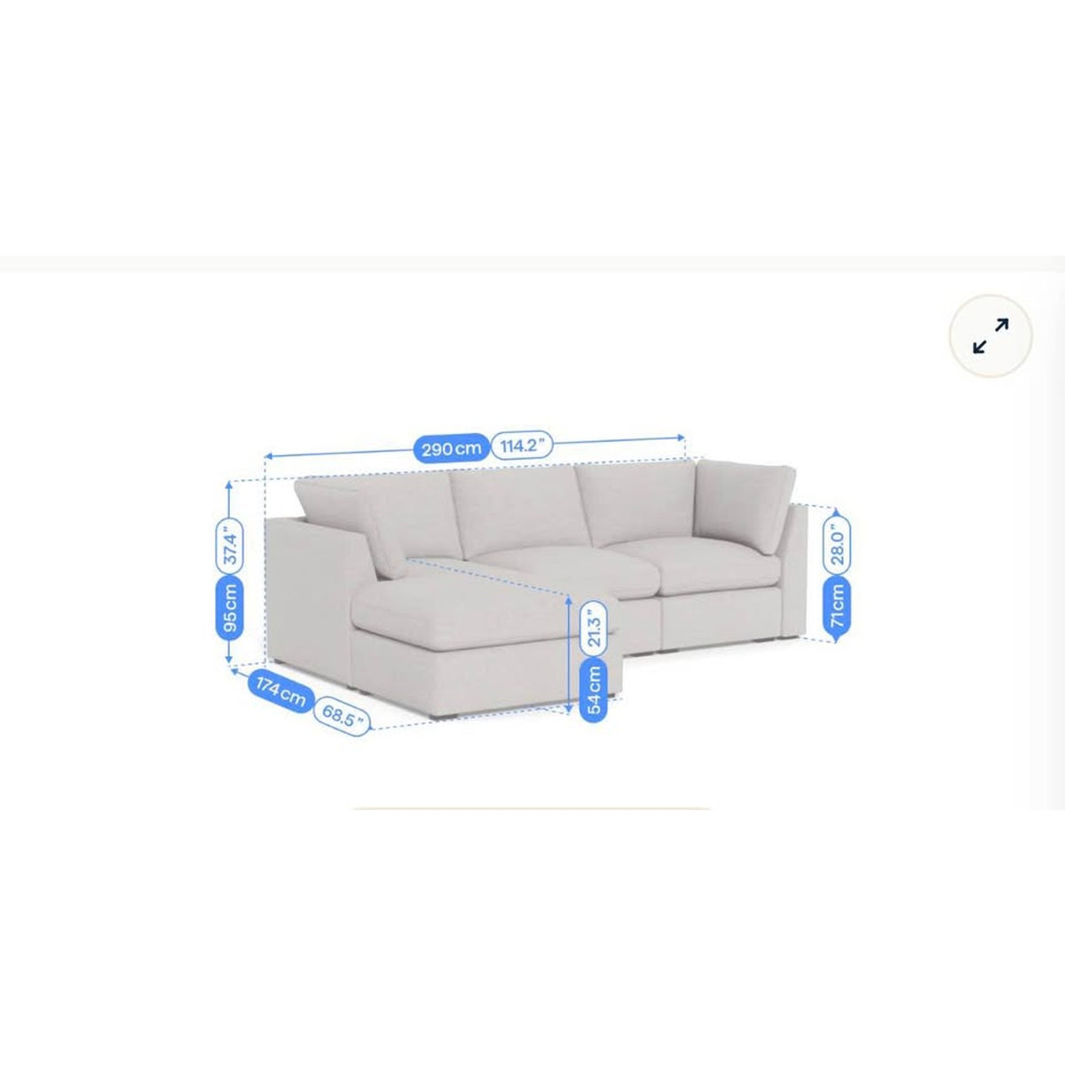 New Cozey Ciello XL 3-Seater Chaise Sectional – Cypress Green Corduroy – Delivery Available