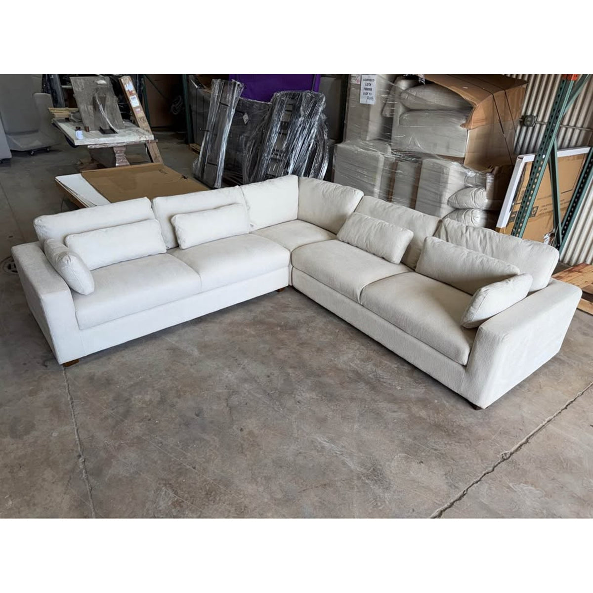 New 117” x 117” Oversized 3-Piece Corner Sectional | Ivory Cream | NEW OPEN BOX - Delivery Available