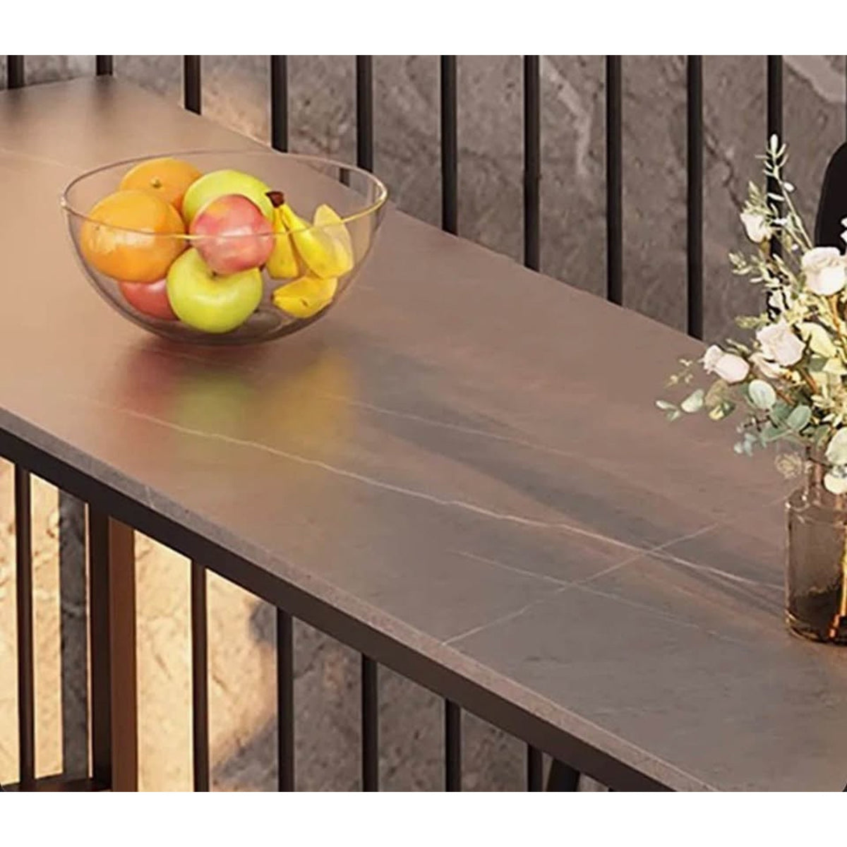 New Slate Bar Table 86” Black Metal Base & Gray Slate Top $1499 Retail “open box” Delivery Available