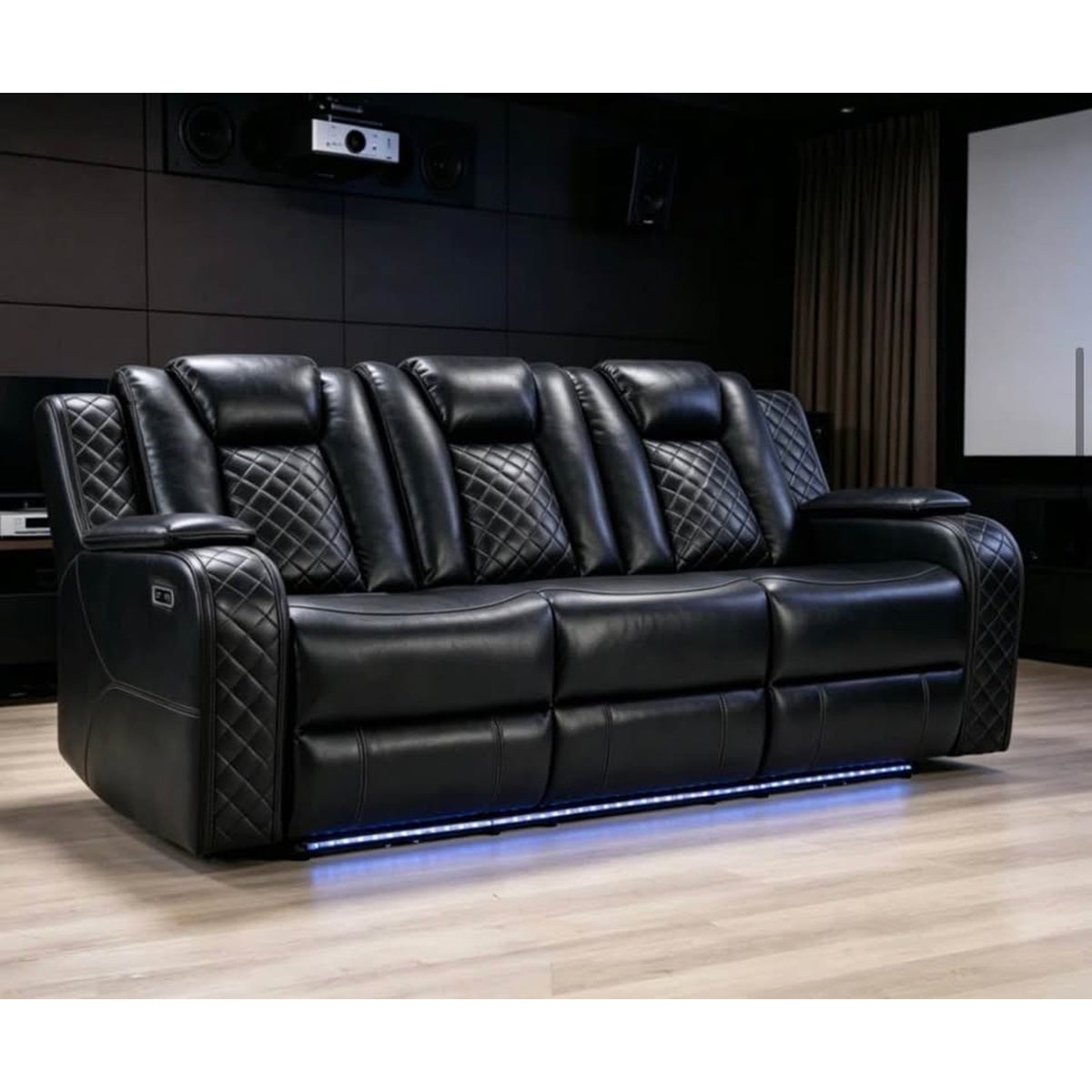 New 83” Power Reclining Theatre Sofa – Black - $2,460 Retail – Open Box – Delivery Available