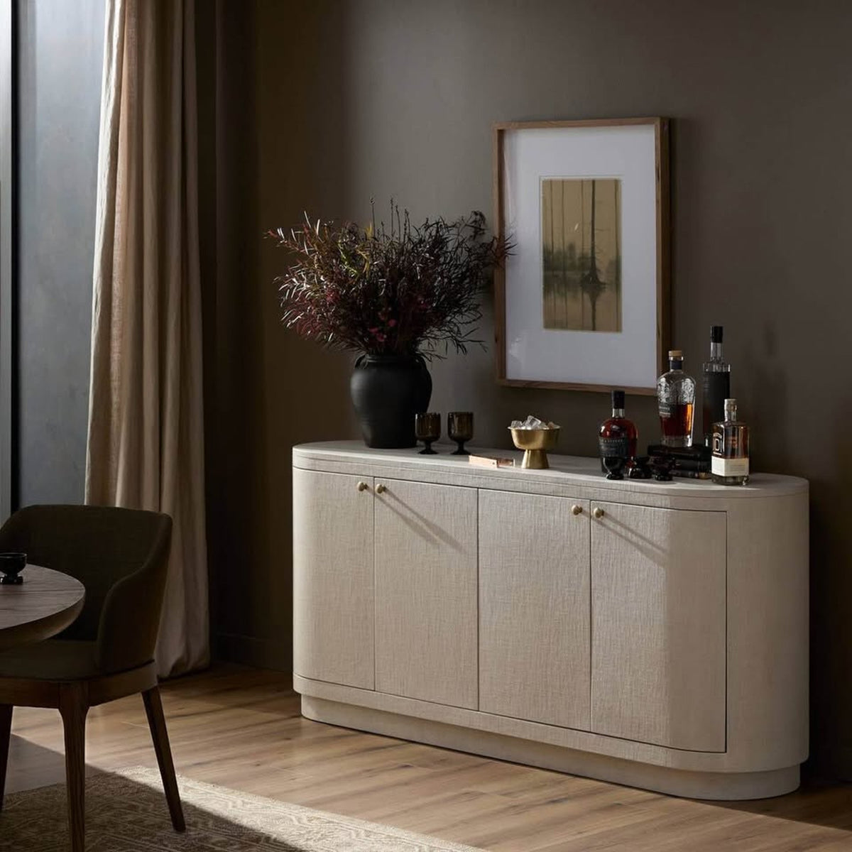 Four Hands Amelia Sideboard Credenza | Ivory Painted Finish | Designer Storage Cabinet | Delivery