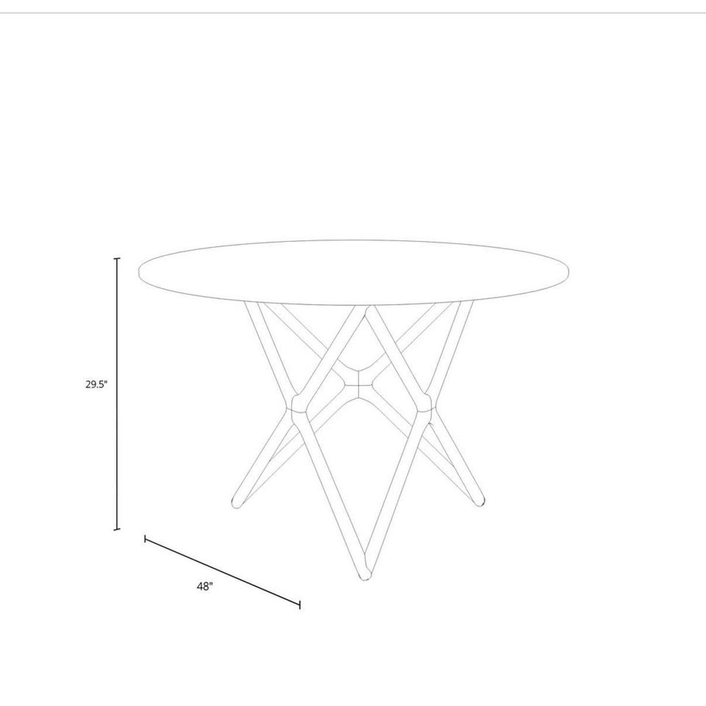 48” Glass Top Dining Table - New “Open Box” $1200 Retail - Black Base - 2pcs - Delivery Available