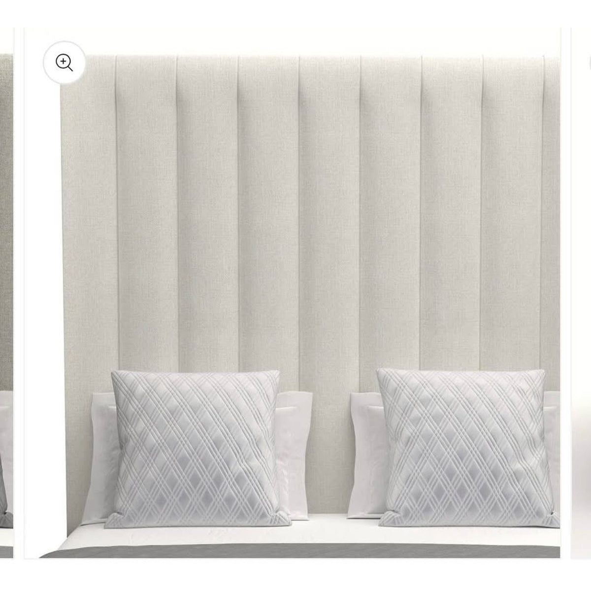 NATIVA INTERIORS MOYRA KING UPHOLSTERED PLATFORM BED – 87” HIGH PERFORMANCE WHITE HEADBOARD
