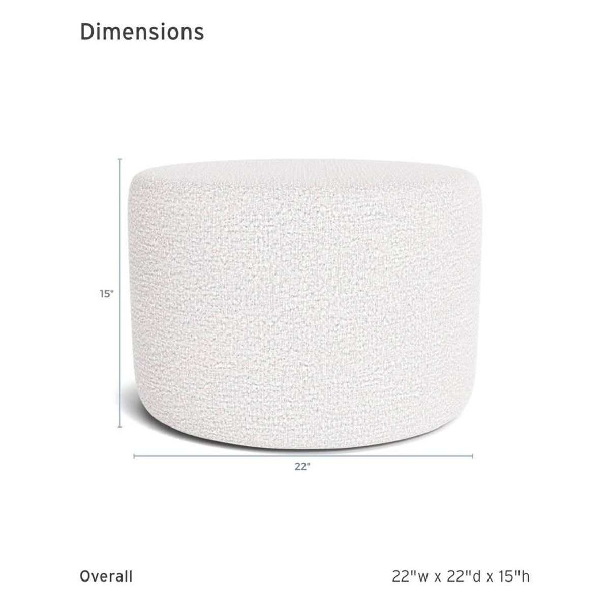 New Joybird Hanna Ottoman “Petite” Size in Karina Cloud Dancer “white” $621 Retail Delivery Avail