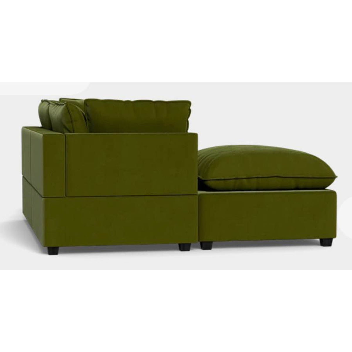 Albany Park Kova Pillow Cushion Sofa + Ottoman | Olive Performance Velvet | 86” Delivery Available