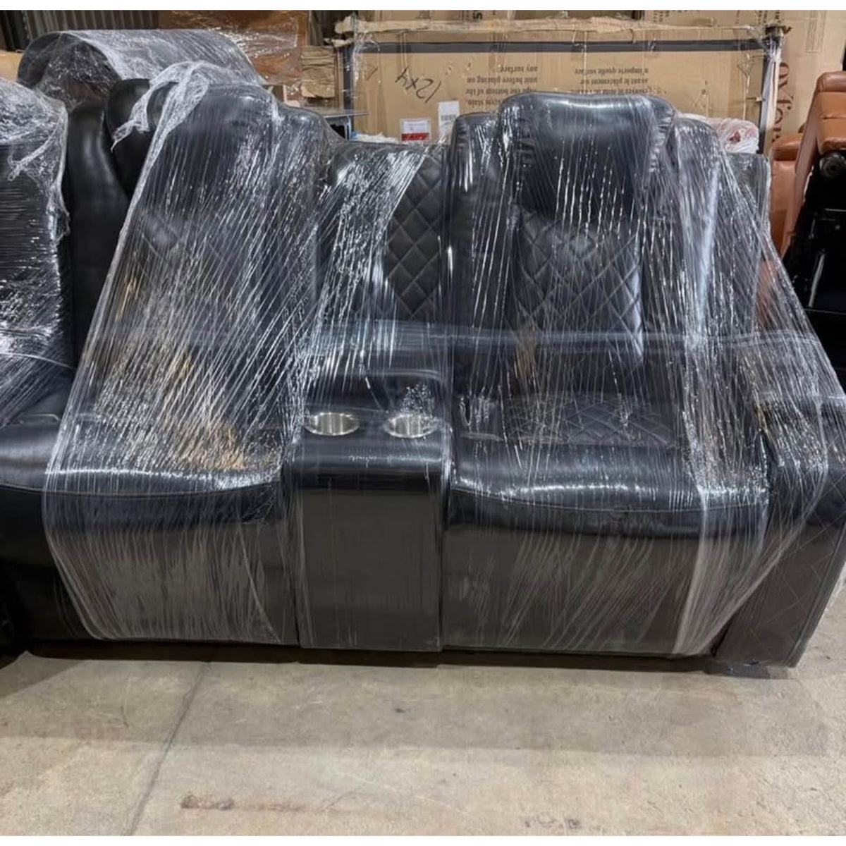New 3-Piece Power Reclining Sectional – Black – Faux Leather Breathable Fabric - Delivery Available