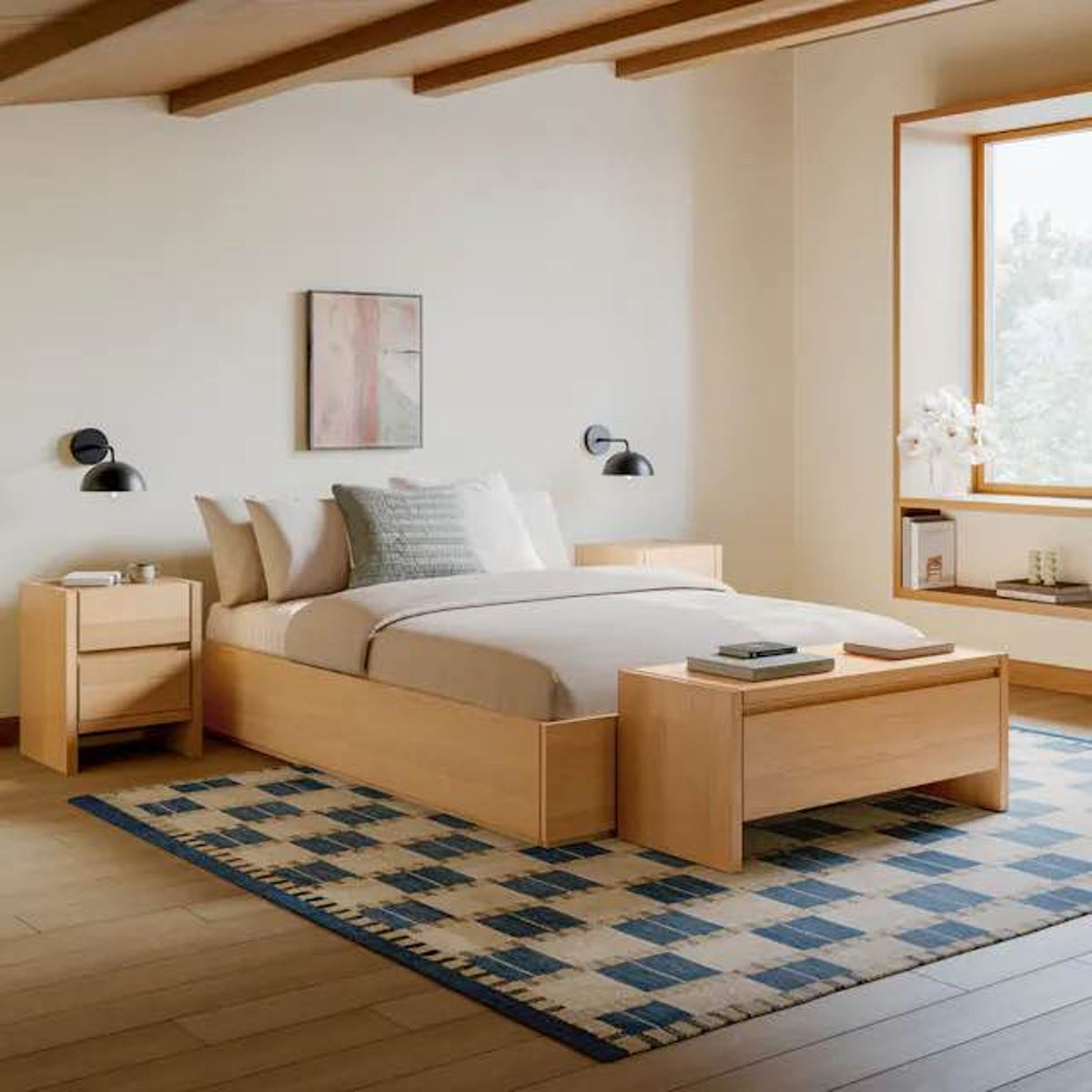 New Article Queen Platform Bed – Article Leif White Oak – $799 Retail – Open Box – Delivery Avail