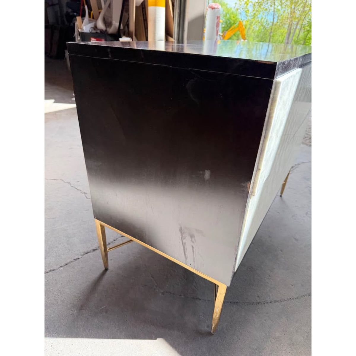 Bernhardt Adagio Bachelor’s Chest / Luxury Nightstand – Capiz Inlay & Brass Base Delivery Available