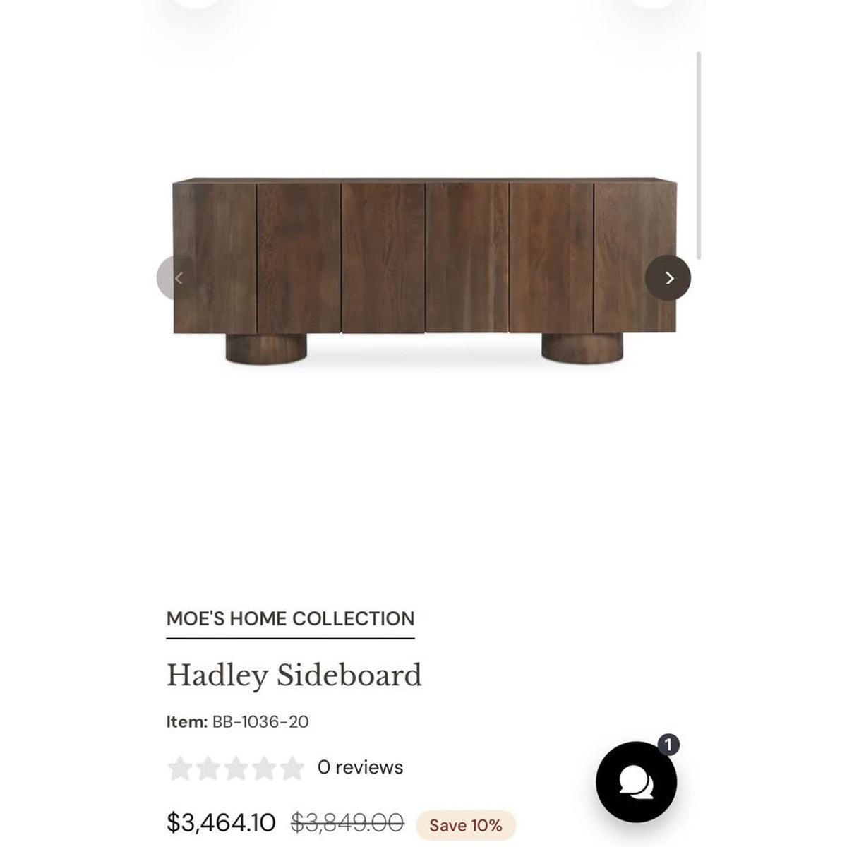 New Moe’s Home 90” Reclaimed Wood Sideboard / Media Console – $3,849 Retail – Open Box - Delivery