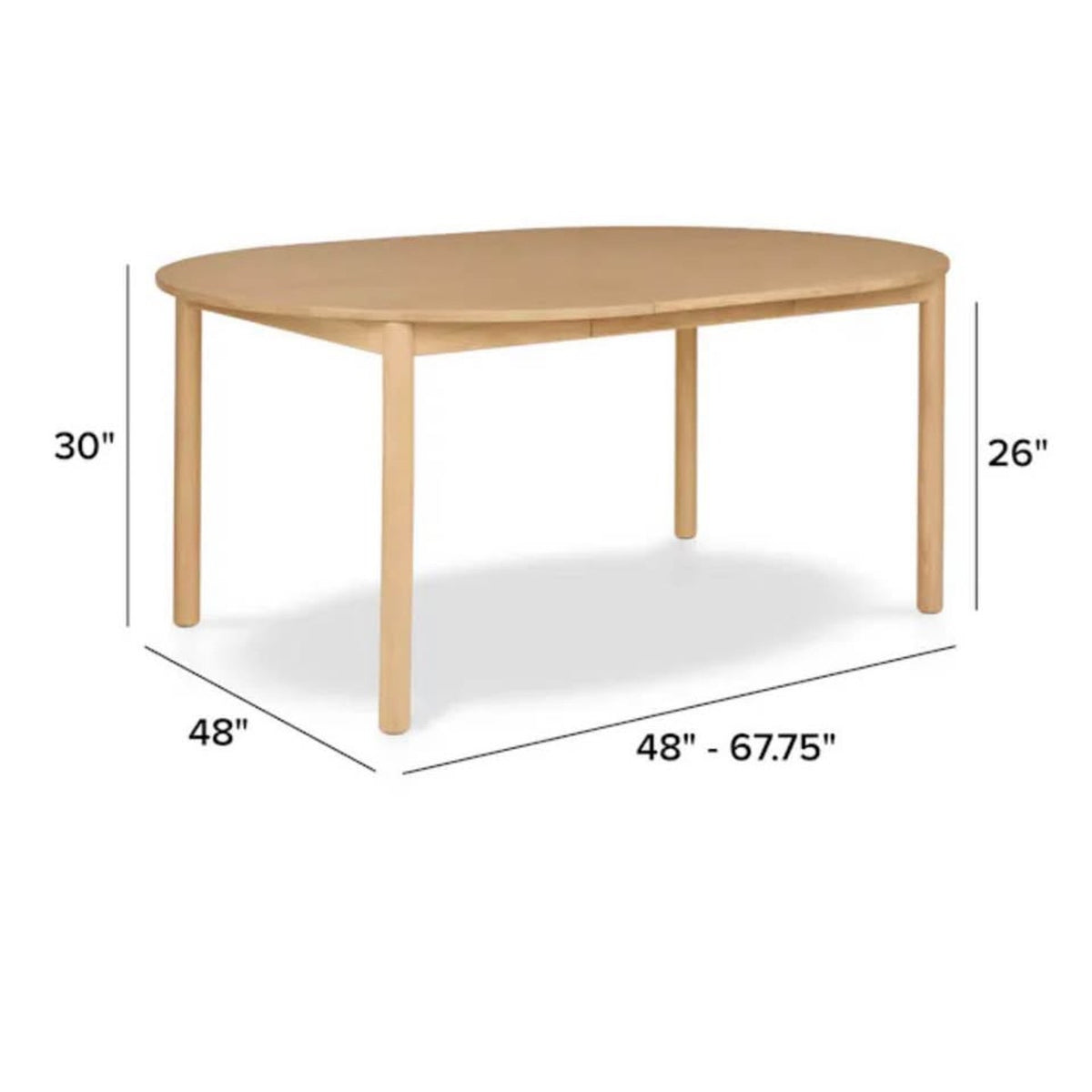 Article | Extendable Round Dining Table 48”-68” | Heidi - White Oak | Delivery Available