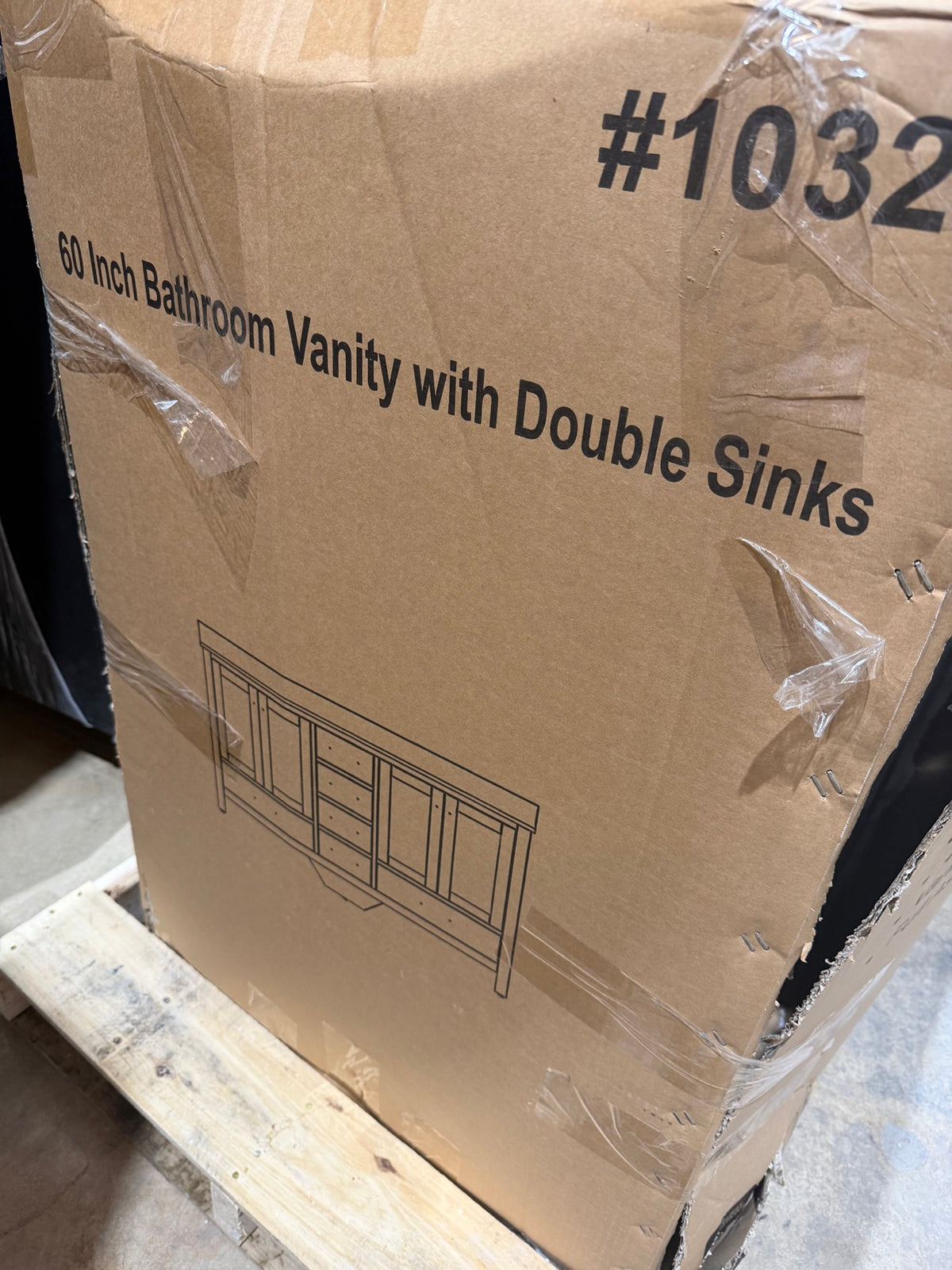 60″ Double-Sink Bathroom Vanity BASE ONLY – Vintage Green – Contractor Special – Delivery Available