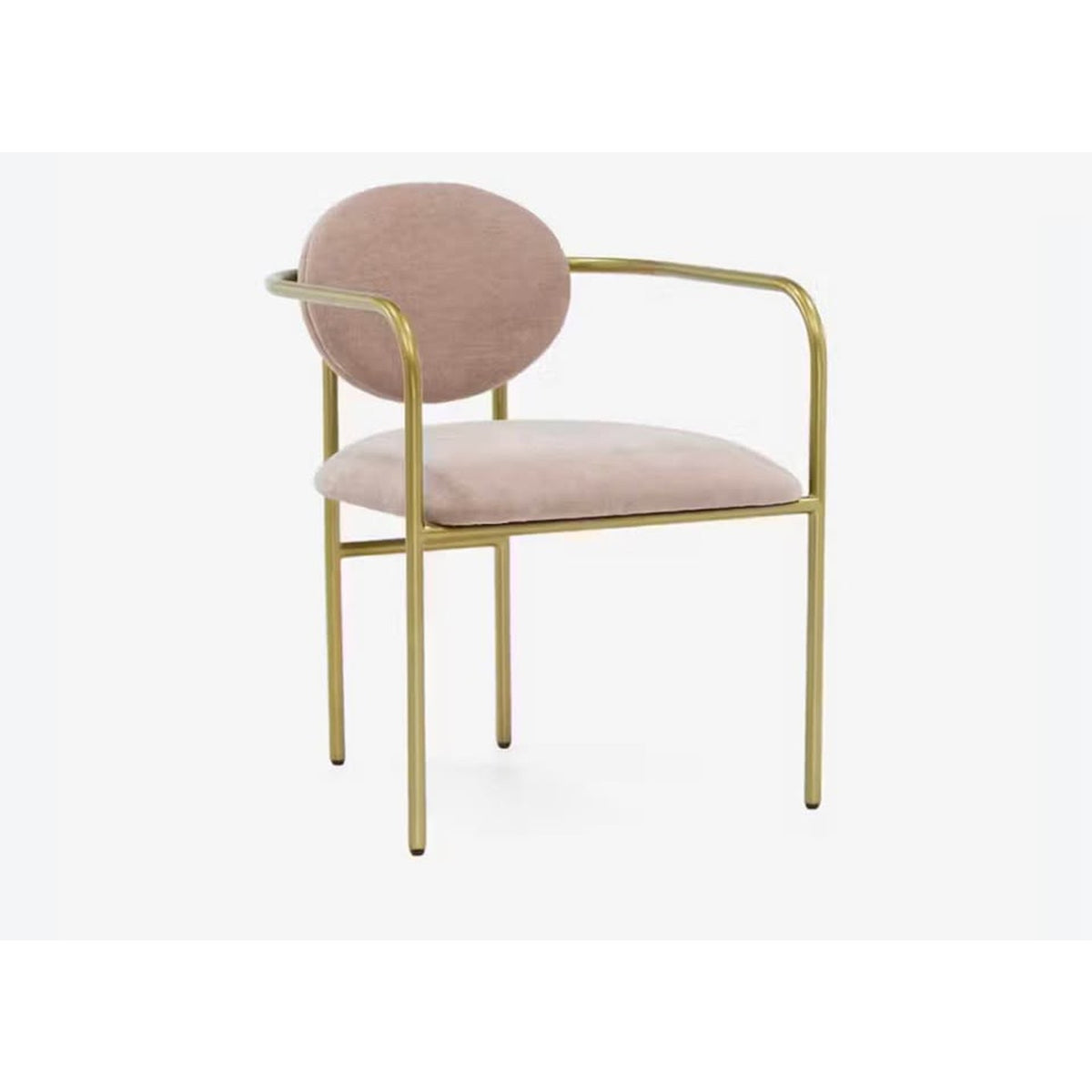 Joybird Dining Chairs (4) - New in Box - Dusty Blush (pink) Velvet & Brass Legs - Delivery Available