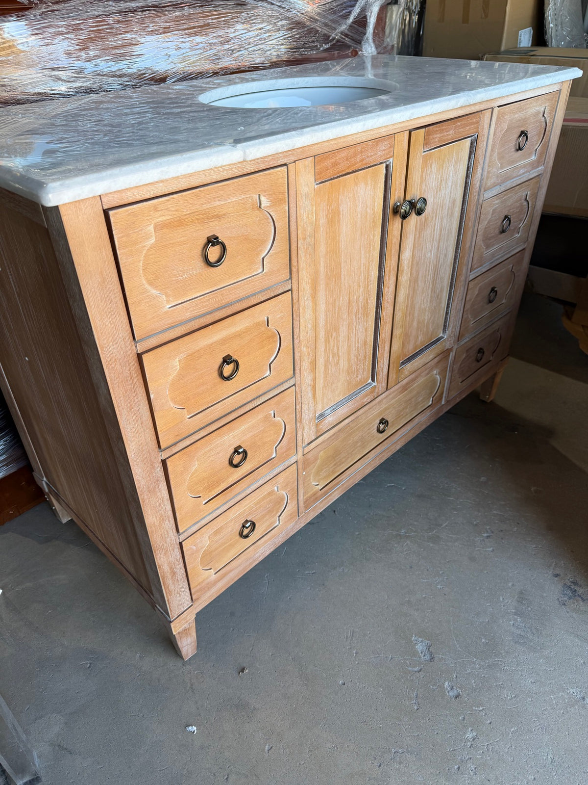 Formosa Bradford 48″ Bathroom Vanity BASE ONLY – Reclaimed Finish – No Top – Delivery Available