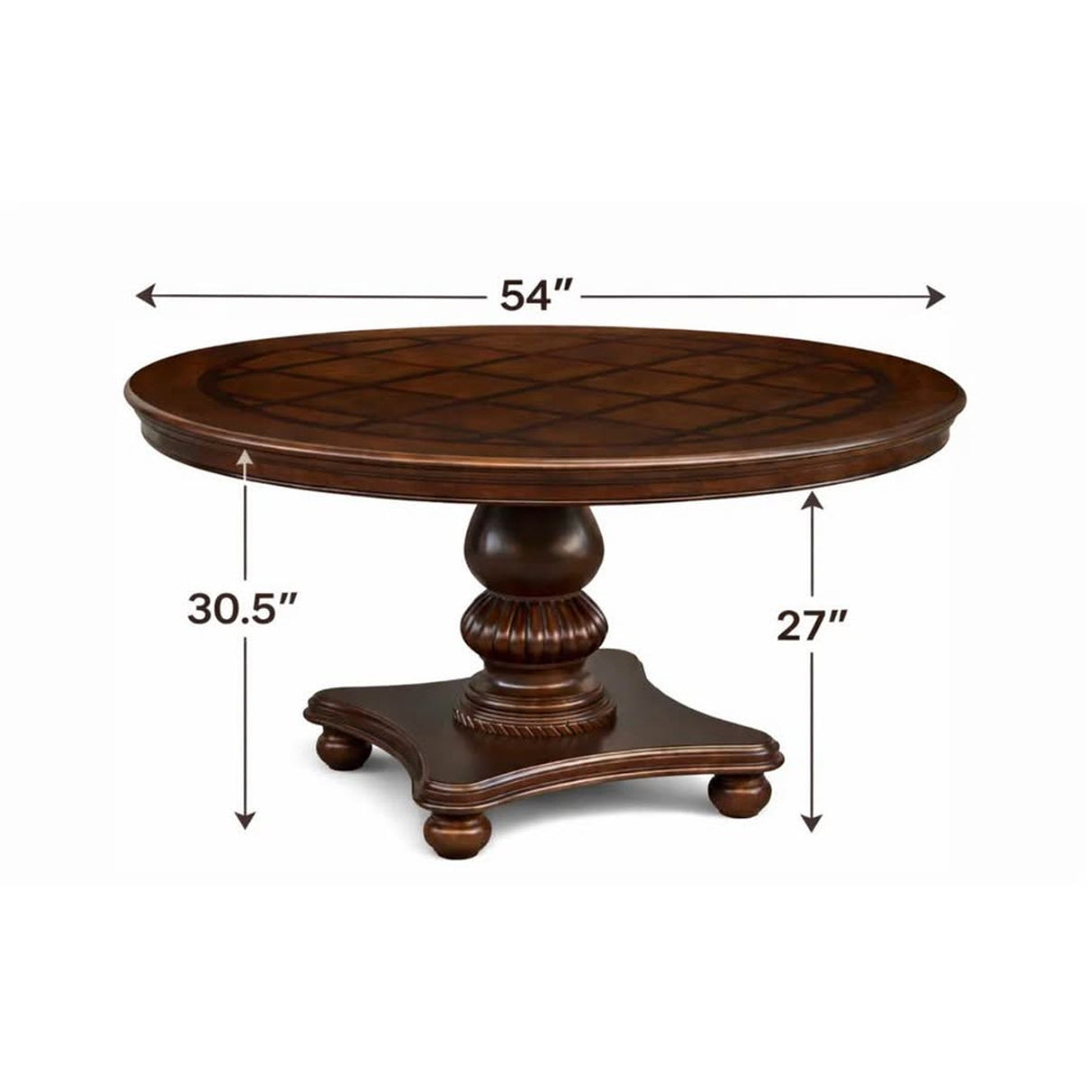 54” Round Pedestal Dining Table – Retail $790 – Delivery Available
