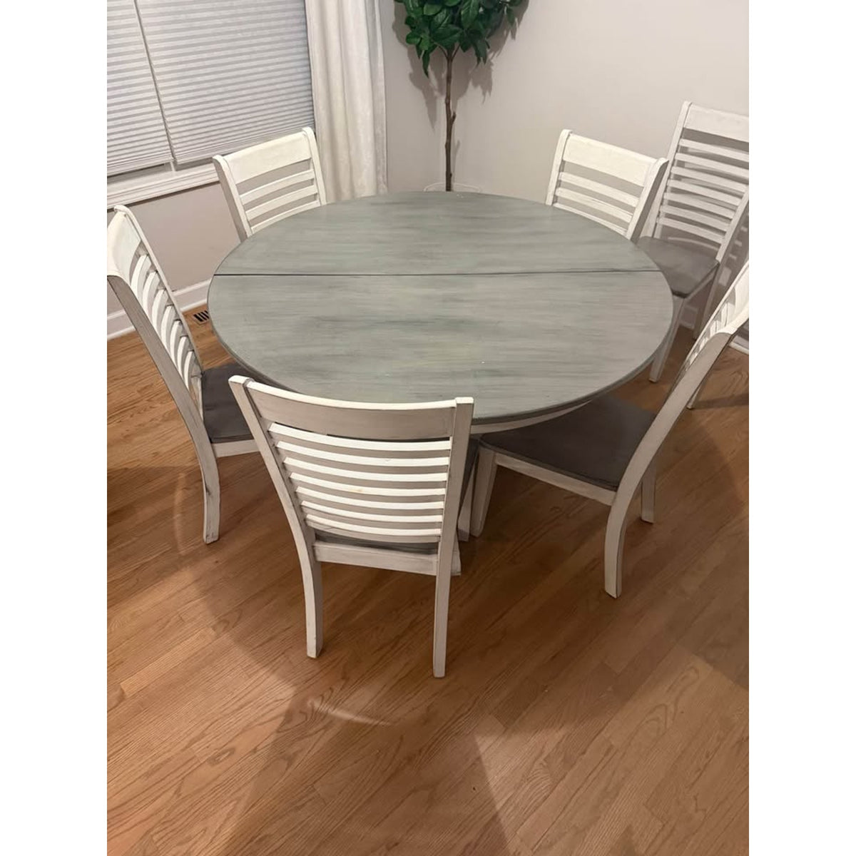 9-Piece Solid Wood Extendable Dining Set – 52” Pedestal Table + 8 Chairs - Delivery Available