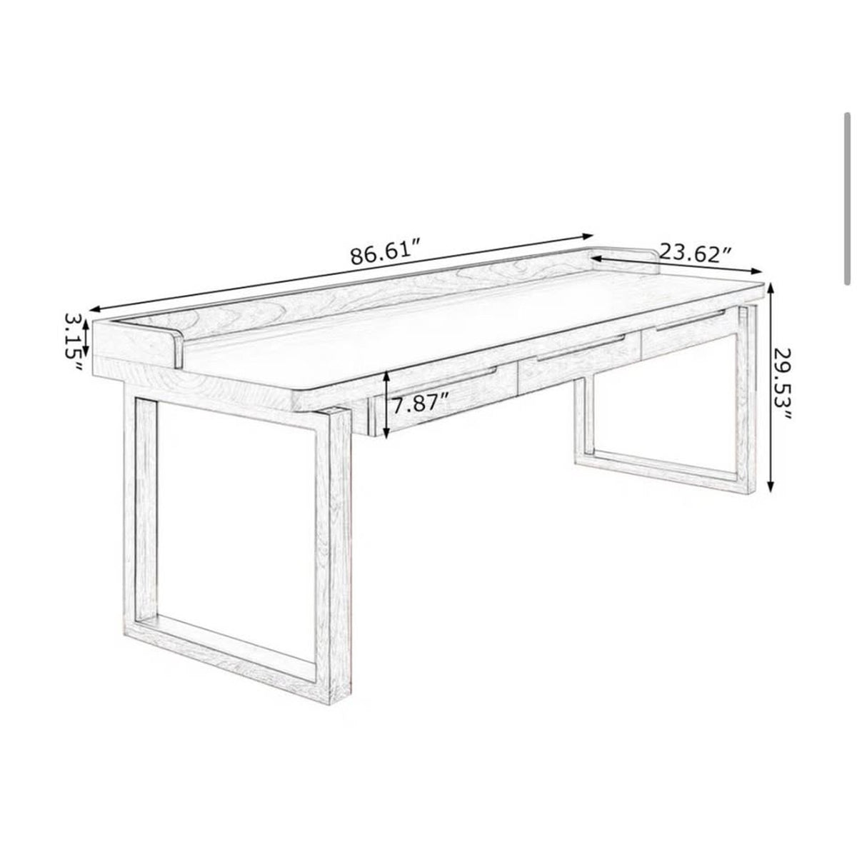 New Groove Interior Solid Wood 3-Drawer Desk – Open Box – Delivery Available