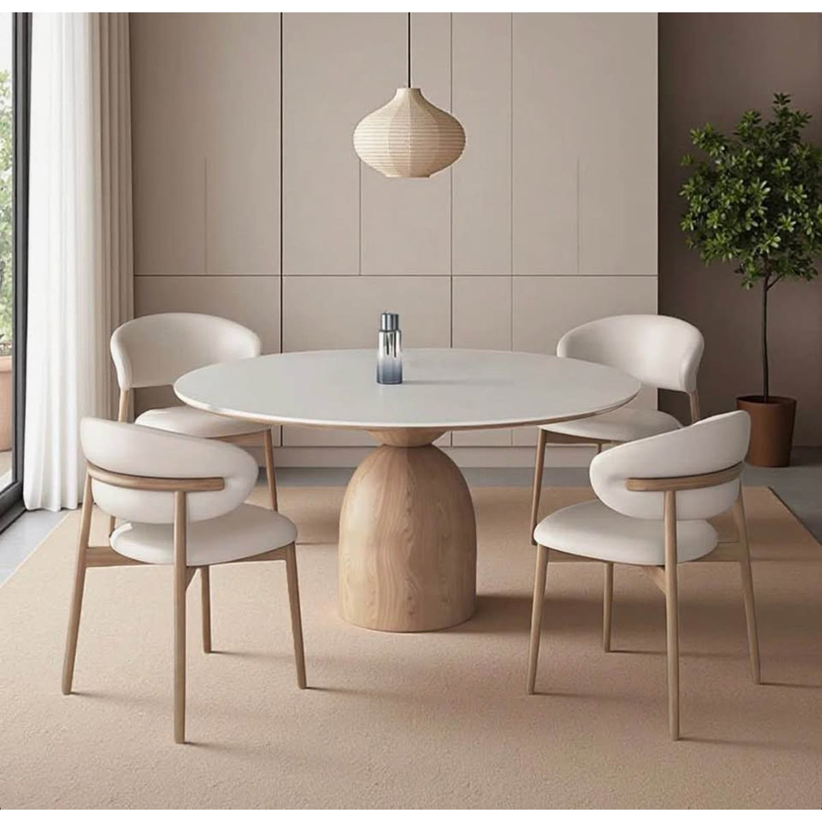 George Oliver 53” White Sintered Stone Round Dining Table | New Open Box - Delivery Available