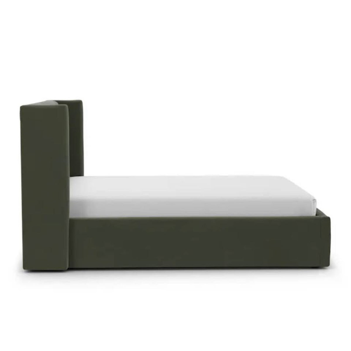 New Modern Green Velvet Queen Bed by Article Furniture – $1500 Retail “open box” Delivery Available