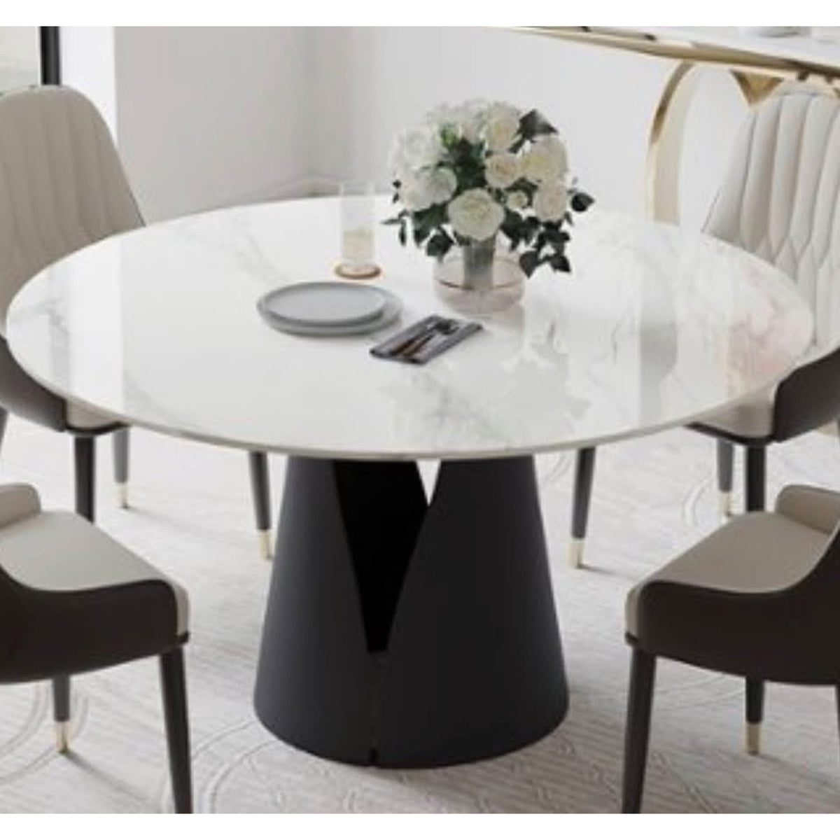 New 51” Sintered Stone Round Dining Table – $1,159 Retail – Delivery Available
