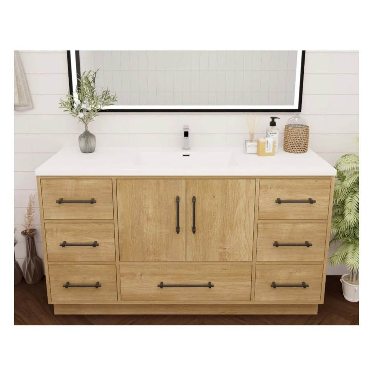 New 59” Oak Bathroom Vanity – $1,929 Retail – Open Box – Delivery Available