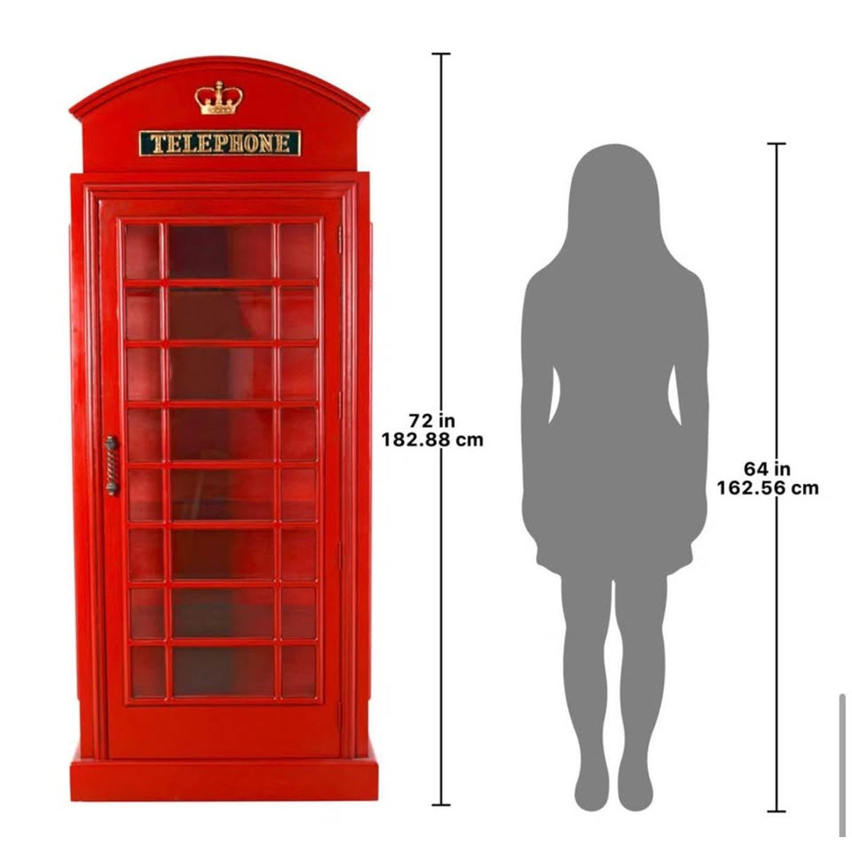 New British Telephone Booth Display Cabinet – $3,379 Retail “open box” Design Toscano Delivery Avail