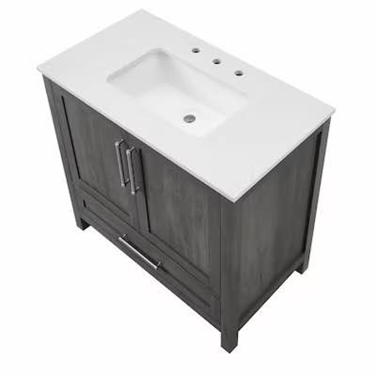 New 36” Grey Bathroom Vanity w/ White Stone Top – Open Box - Delivery Available