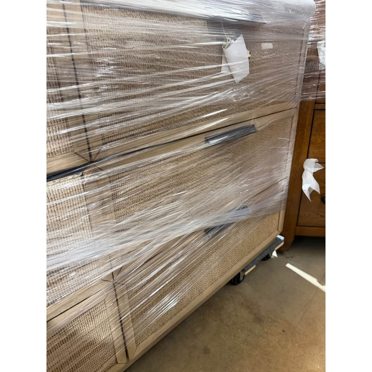 Bernards Trilogy Toffee 6-Drawer Dresser with Faux Stone Top – New Open Box - Delivery Available