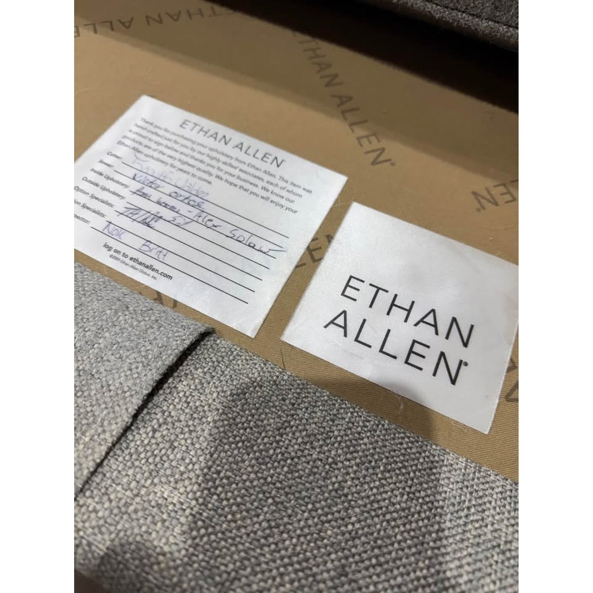Ethan Allen Sofa Couch - 85” - Gray - Comfy & Cleaned - $2,800 - Delivery Available